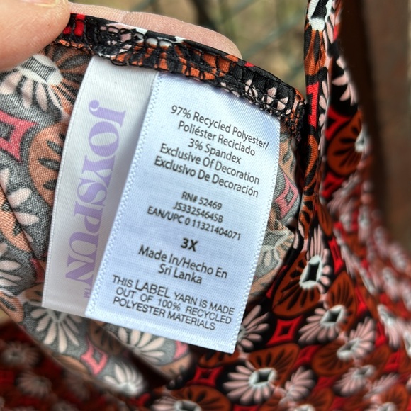 NWT Joyspun Brown Geometrical Design Spaghetti Strap Satin Cami PJ Top Pajama 3X - Picture 12 of 16